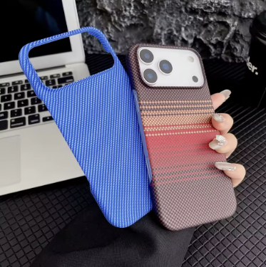 Frameless Carbon Fiber Hard Phone Case For iPhone 17, 17 Air Iphone Pro, Pro Max Water Ripple Climb Texture Armor Cover