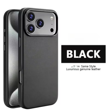 Genuine Leather Phone Case for IPhone 16 Pro Max 17 Air ,Pro, Pro Max High End Strong Magnetic Wireless Charging Cover