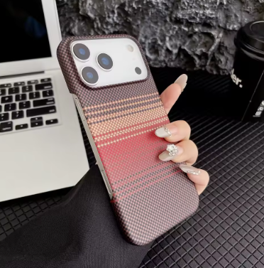 Frameless Carbon Fiber Hard Phone Case For iPhone 17, 17 Air Iphone Pro, Pro Max Water Ripple Climb Texture Armor Cover