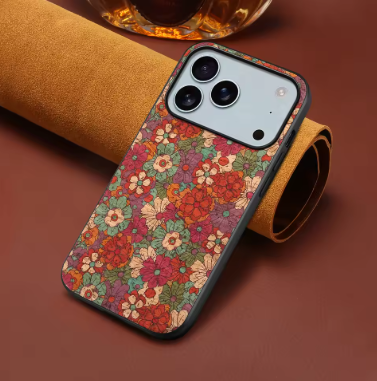 Luxury Retro Flower Pattern Leather Case for iPhone 17 Pro, 17 Pro Max Skin Friendly Soft Bumper Cover