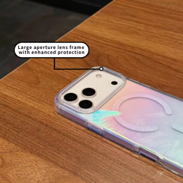 Suitable For iPhone 17pro max phone case. Feather gradient magnetic suction protective case. 17Pro 17Air PC +TPU Hard Cover