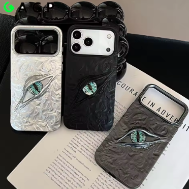 for iphone 17 Air Case Cute 3D Eye Wrinkles Matte Case For iPhone 17 Pro Max ,17Pro Plating Cover