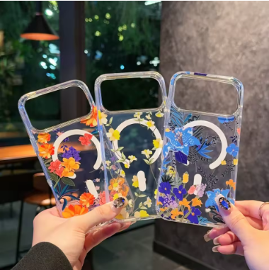 Watercolor Transparent Flowers Element Design Magnetic Phone Case，For iphone 17 17Pro max 17Air Colorful Daisy case