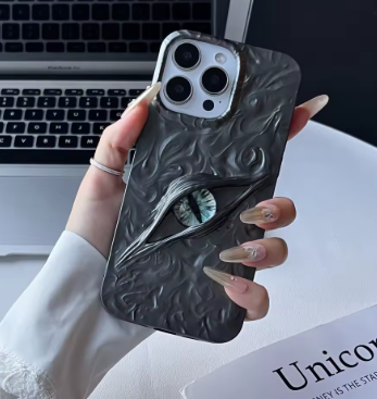 for iphone 17 Air Case Cute 3D Eye Wrinkles Matte Case For iPhone 17 Pro Max ,17Pro Plating Cover