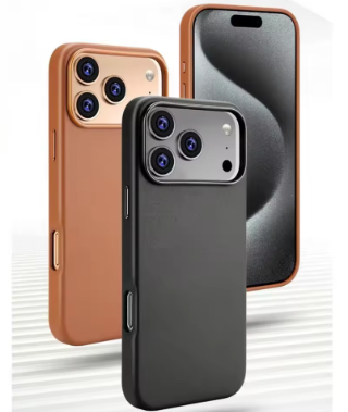 Genuine Leather Phone Case for IPhone 16 Pro Max 17 Air ,Pro, Pro Max High End Strong Magnetic Wireless Charging Cover