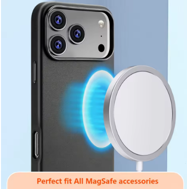 Genuine Leather Phone Case for IPhone 16 Pro Max 17 Air ,Pro, Pro Max High End Strong Magnetic Wireless Charging Cover
