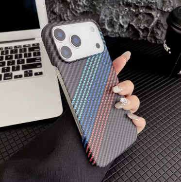 Frameless Carbon Fiber Hard Phone Case For iPhone 17, 17 Air Iphone Pro, Pro Max  Water Ripple Climb Texture Armor Cover