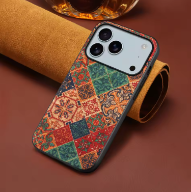 Luxury Retro Flower Pattern Leather Case for iPhone 17 Pro, 17 Pro Max Skin Friendly Soft Bumper Cover
