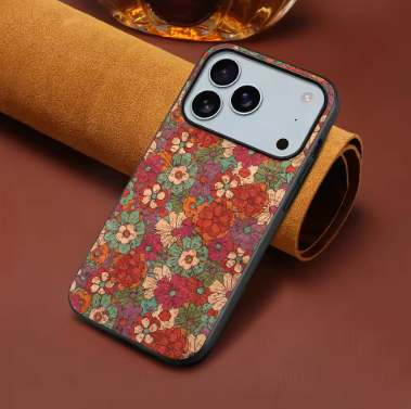 Luxury Retro Flower Pattern Leather Case for iPhone 17 Pro, 17 Pro Max Skin Friendly Soft Bumper Cover