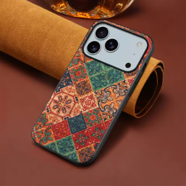 Luxury Retro Flower Pattern Leather Case for iPhone 17 Pro, 17 Pro Max Skin Friendly Soft Bumper Cover
