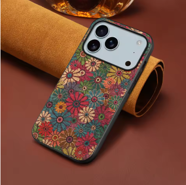 Luxury Retro Flower Pattern Leather Case for iPhone 17 Pro, 17 Pro Max Skin Friendly Soft Bumper Cover