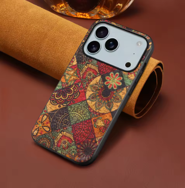 Luxury Retro Flower Pattern Leather Case for iPhone 17 Pro, 17 Pro Max Skin Friendly Soft Bumper Cover
