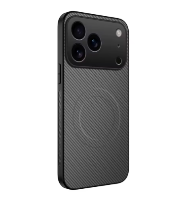 Ultra Thin Carbon Fbier Magnetic Leather Case for iPhone 17 Pro, Pro Max for Magsafe Shockproof Military Cover