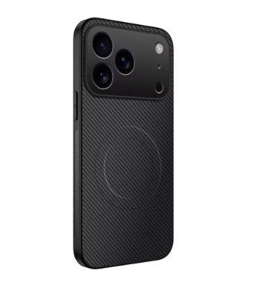 Ultra Thin Carbon Fbier Magnetic Leather Case for iPhone 17 Pro, Pro Max for Magsafe Shockproof Military Cover