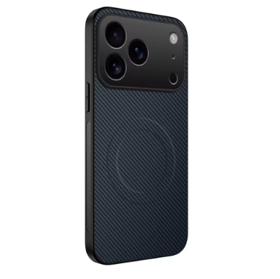 Ultra Thin Carbon Fbier Magnetic Leather Case for iPhone 17 Pro, Pro Max for Magsafe Shockproof Military Cover