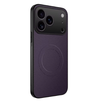 Ultra Thin Carbon Fbier Magnetic Leather Case for iPhone 17 Pro, Pro Max for Magsafe Shockproof Military Cover