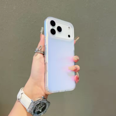 NEW For Iphone 17 Pro Max Laser Color-Changing Matte Phone Case 17Pro Magnetic Cover 17Air Gradient Colors cases Sun Set Sky